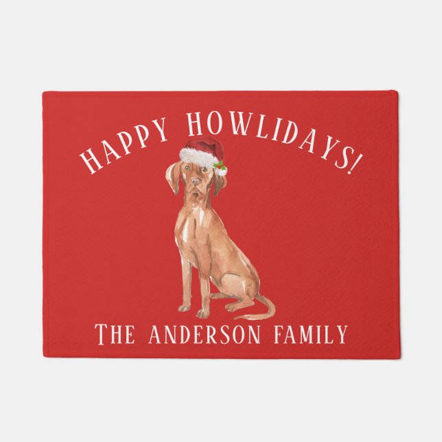 Hungarian Vizsla Dog Christmas Doormat (Front)