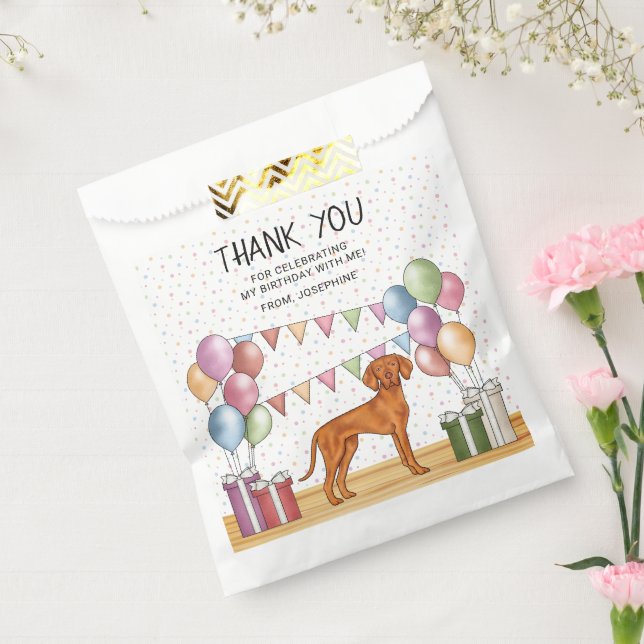Hungarian Vizsla Dog Pastel Birthday Thank You Favour Bags (Sealed)