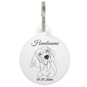 Hungarian Vizsla Minimalist Line Art Personalized  Pet Tag