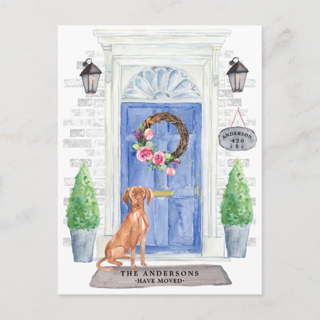 Hungarian Vizsla Moving Announcement Postcard (Front)