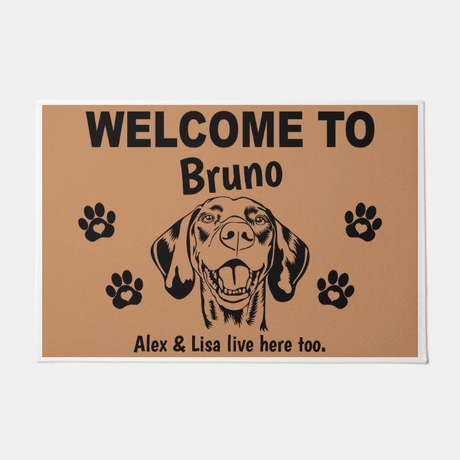 Hungarian Vizsla Personalized Door Mat Doormat  (Front)