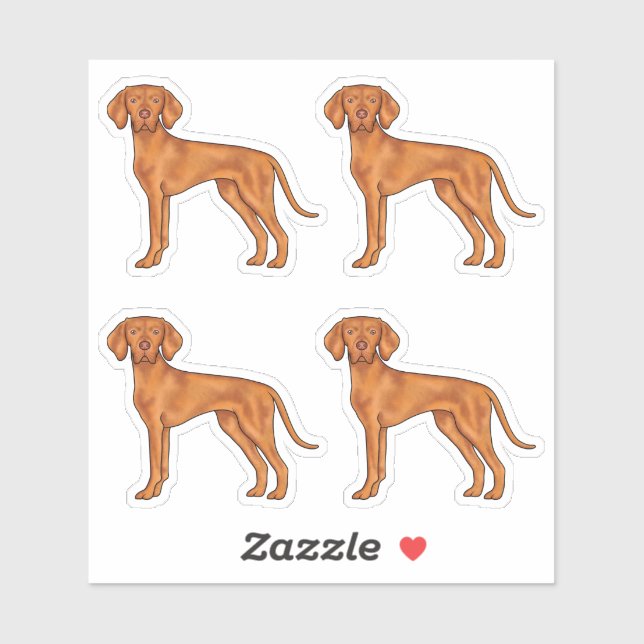 Hungarian Vizsla Pointer Dog Cartoon Illustration (Sheet)