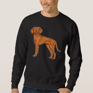 Hungarian Vizsla Pointer Dog Cartoon Illustration Sweatshirt