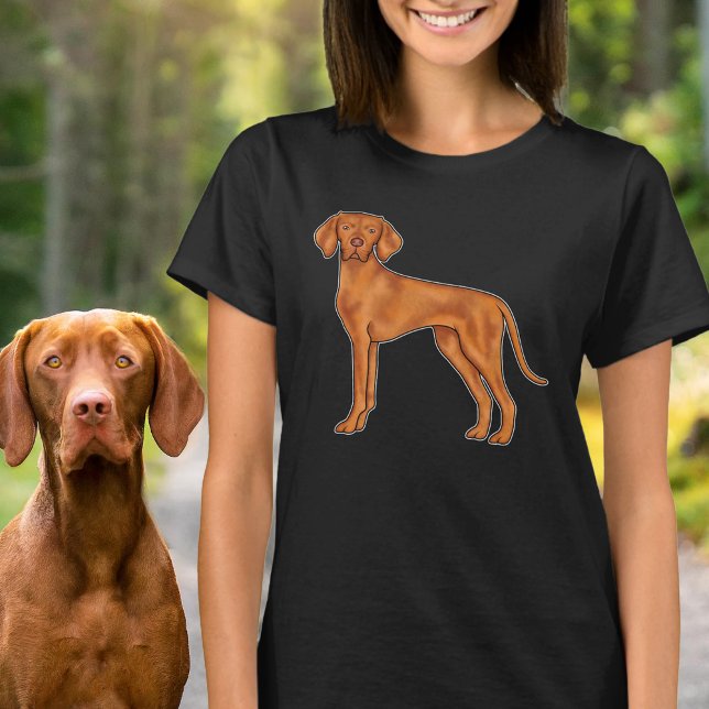 Hungarian Vizsla Pointer Dog Cartoon Illustration T-Shirt (Creator Uploaded)