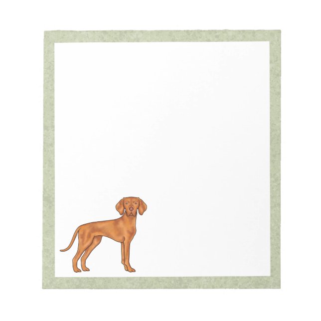 Hungarian Vizsla Pointer Dog Cute Cartoon Dog Notepad (Front)