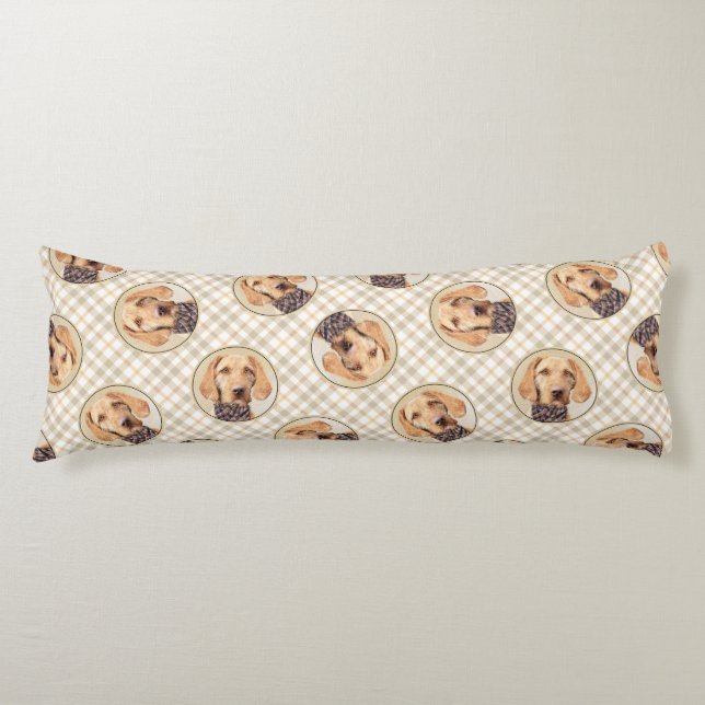 Hungarian Wirehaired Vizsla Painting Cute Dog Art Body Cushion (Front)