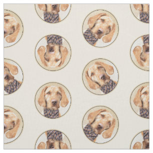 Hungarian Wirehaired Vizsla Painting Cute Dog Art Fabric