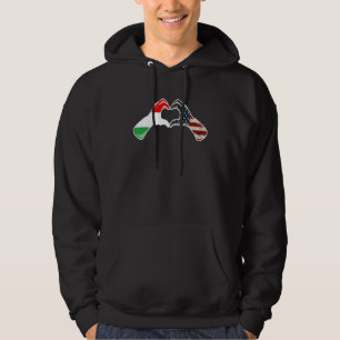Hungary American USA Flag - USA Hungarian Heart Hoodie