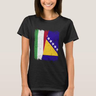 Hungary Bosnia and Herzegovina Half Flag T-Shirt