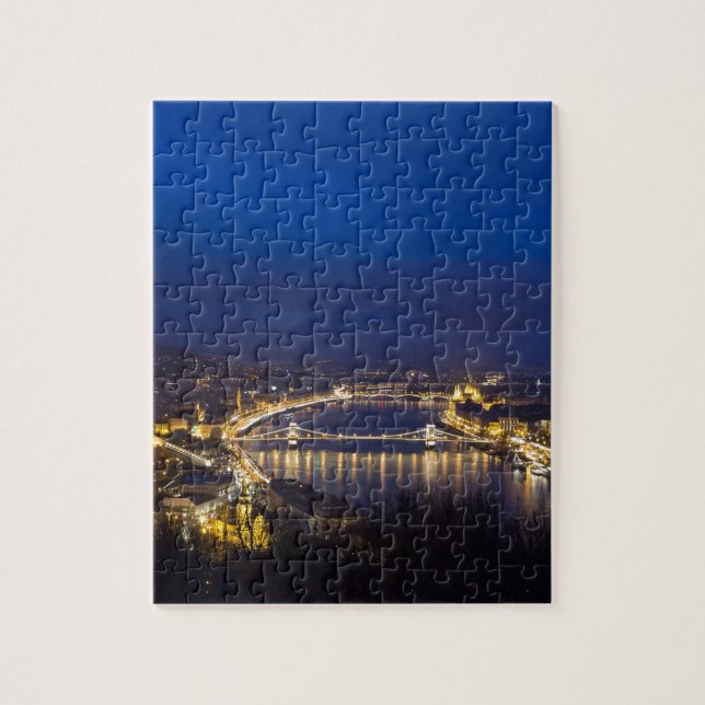 Hungary Budapest at night panorama Jigsaw Puzzle (Vertical)