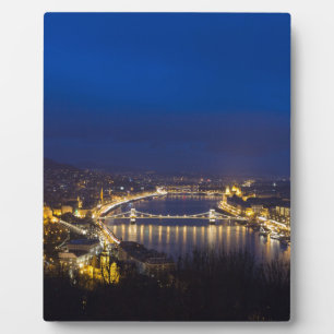 Hungary Budapest at night panorama Plaque