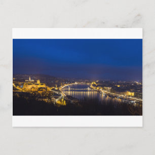 Hungary Budapest at night panorama Postcard