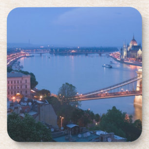 HUNGARY, Budapest: Szechenyi (Chain) Bridge, 2 Coaster