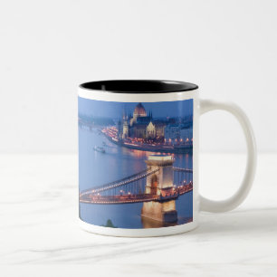 HUNGARY, Budapest: Szechenyi (Chain) Bridge, 2 Two-Tone Coffee Mug