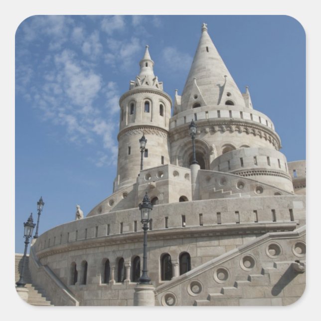 Hungary, capital city of Budapest. Buda, Castle 2 Square Sticker (Front)