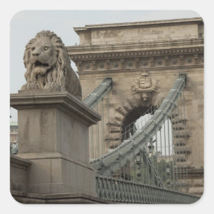 Hungary, capital city of Budapest. Historic 2 Square Sticker