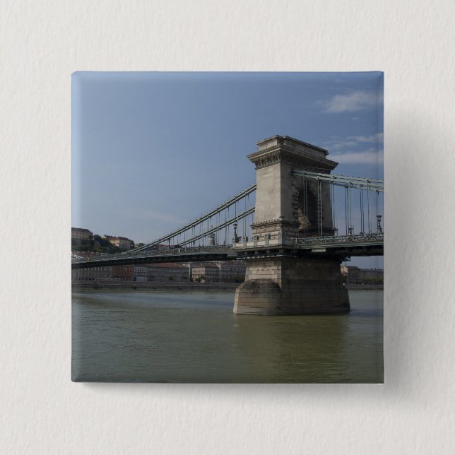 Hungary, capital city of Budapest. Historic 3 15 Cm Square Badge (Front)