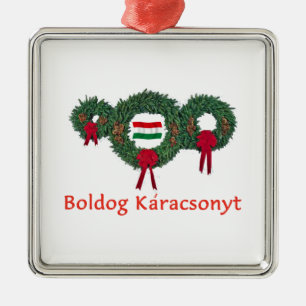 Hungary Christmas 2 Metal Tree Decoration