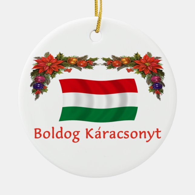 Hungary Christmas Ceramic Tree Decoration (Front)