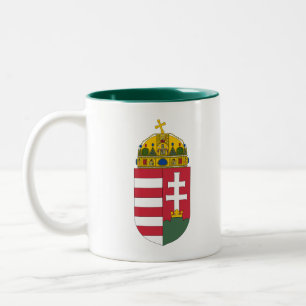 Hungary coat arms country symbol magyar emblem fla Two-Tone coffee mug