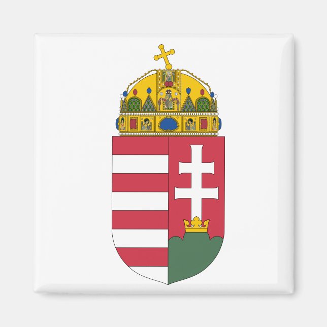 Hungary Coat of Arms 2 Inch Square Magnet (Front)