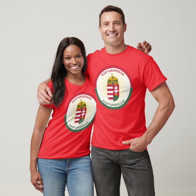 Hungary Coat of Arms Circle Shape T-Shirt (Unisex)