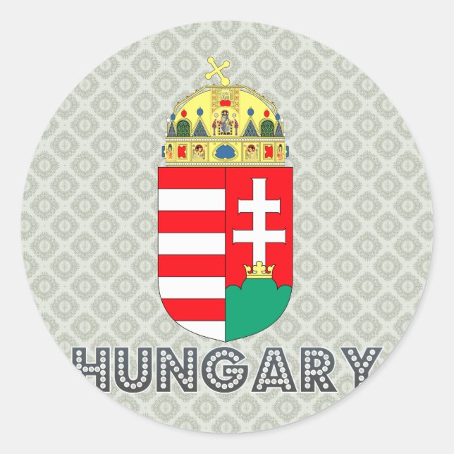 Hungary Coat of Arms Classic Round Sticker (Front)