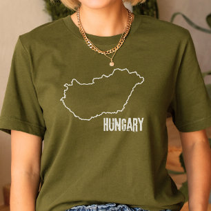 Hungary Country Map Border Hungarian Outline Line T-Shirt