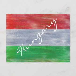 Hungary distressed Hungarian flag Postcard