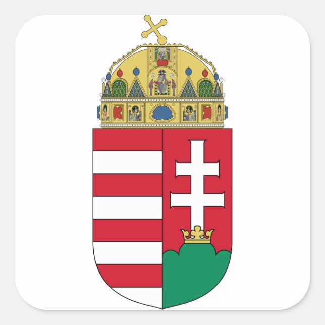 hungary emblem square sticker (Front)