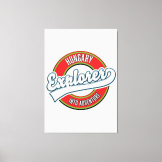 Hungary explorer into adventure logo canvas print