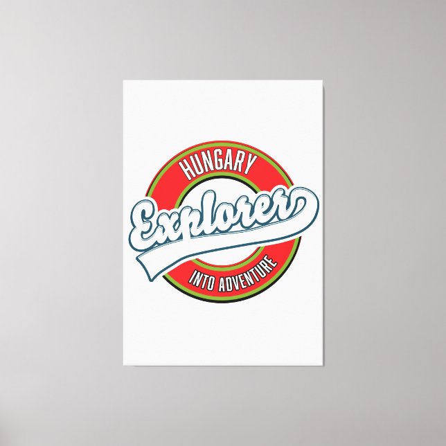 Hungary explorer into adventure logo canvas print (Front)