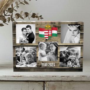 Hungary family photo block,  Hungarian flag, wood