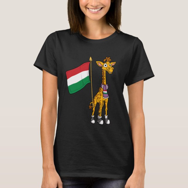 Hungary Fan  Hungary Giraffe T-Shirt (Front)
