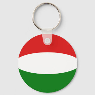 Hungary Fisheye Flag Keychain