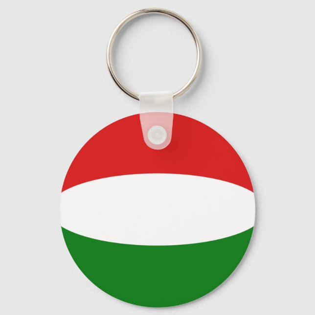 Hungary Fisheye Flag Keychain (Front)