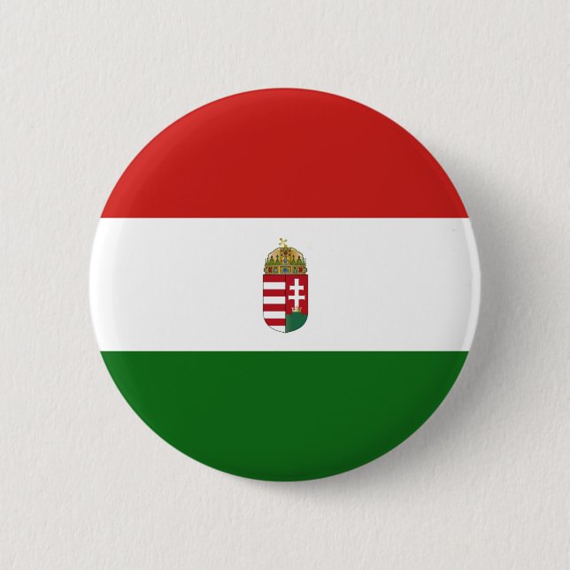 Hungary flag  6 cm round badge (Front)