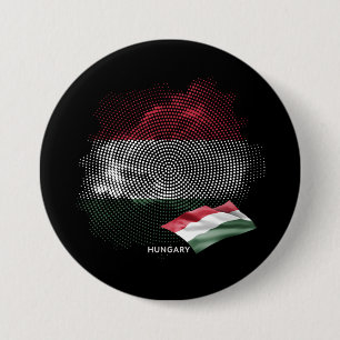 Hungary flag 7.5 cm round badge