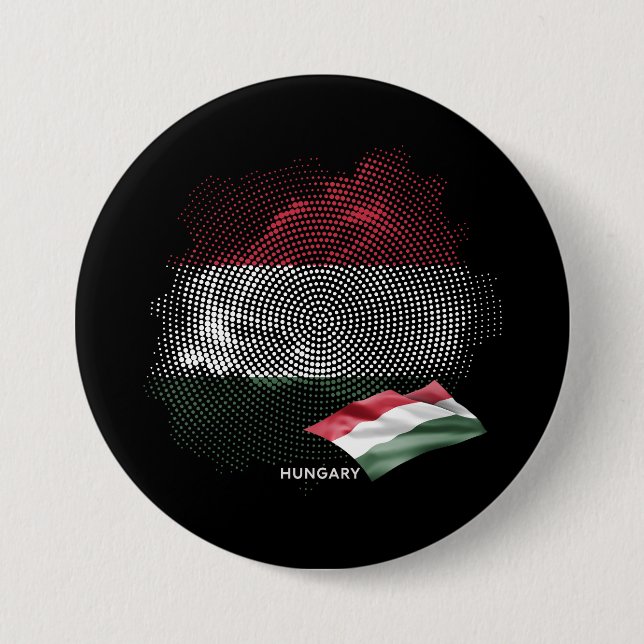 Hungary flag 7.5 cm round badge (Front)