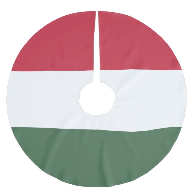 Hungary flag brushed polyester tree skirt (Front)