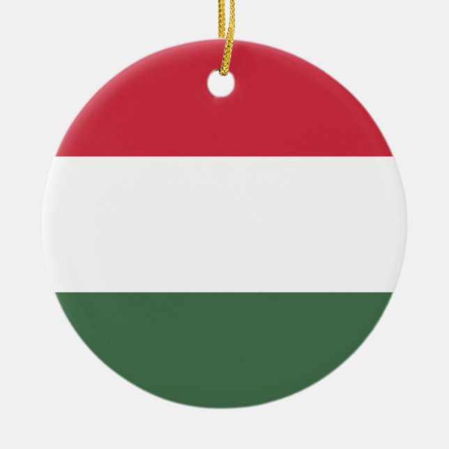 Hungary Flag Ceramic Tree Decoration (Front)
