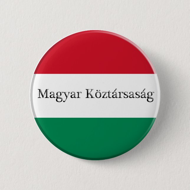 Hungary Flag Colours Button (Front)