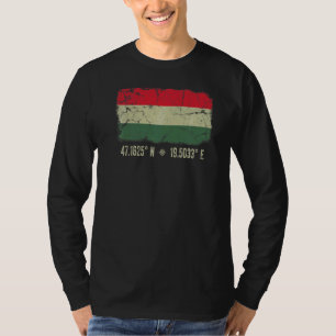 Hungary Flag Coordinates Men Women Hungarian Herit T-Shirt
