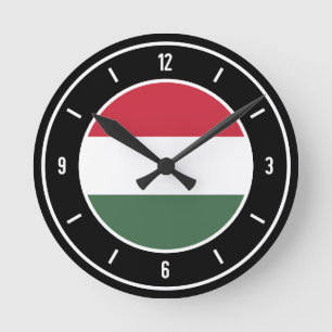 Hungary Flag Elegant Round Clock