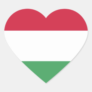 Hungary Flag Emblem Heart Sticker