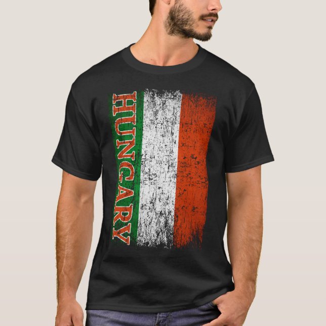 Hungary Flag Gift Women Men Children Hungary Retro T-Shirt (Front)