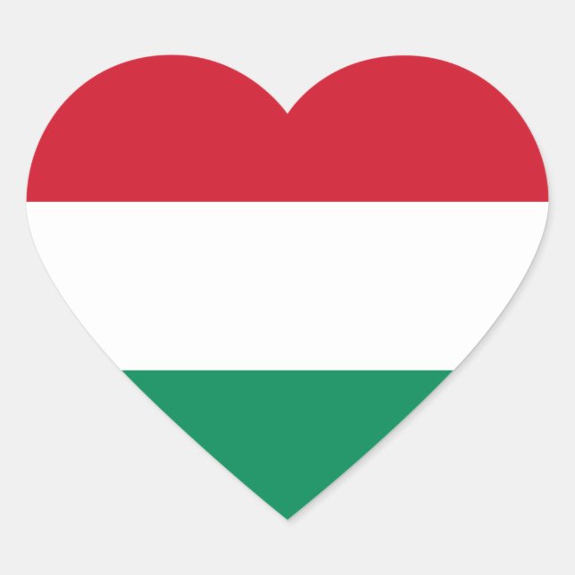 Hungary Flag Heart Sticker (Front)