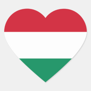 Hungary Flag Heart Sticker