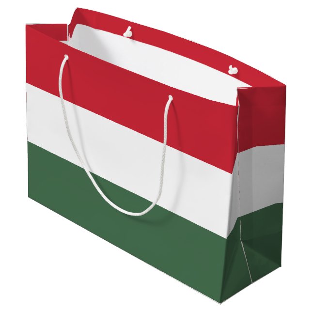 Hungary Flag Large Gift Bag (Back Angled)