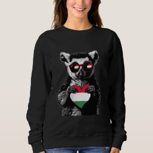 Hungary Flag Lemur Heart Hungarian Pride Hungarian Sweatshirt